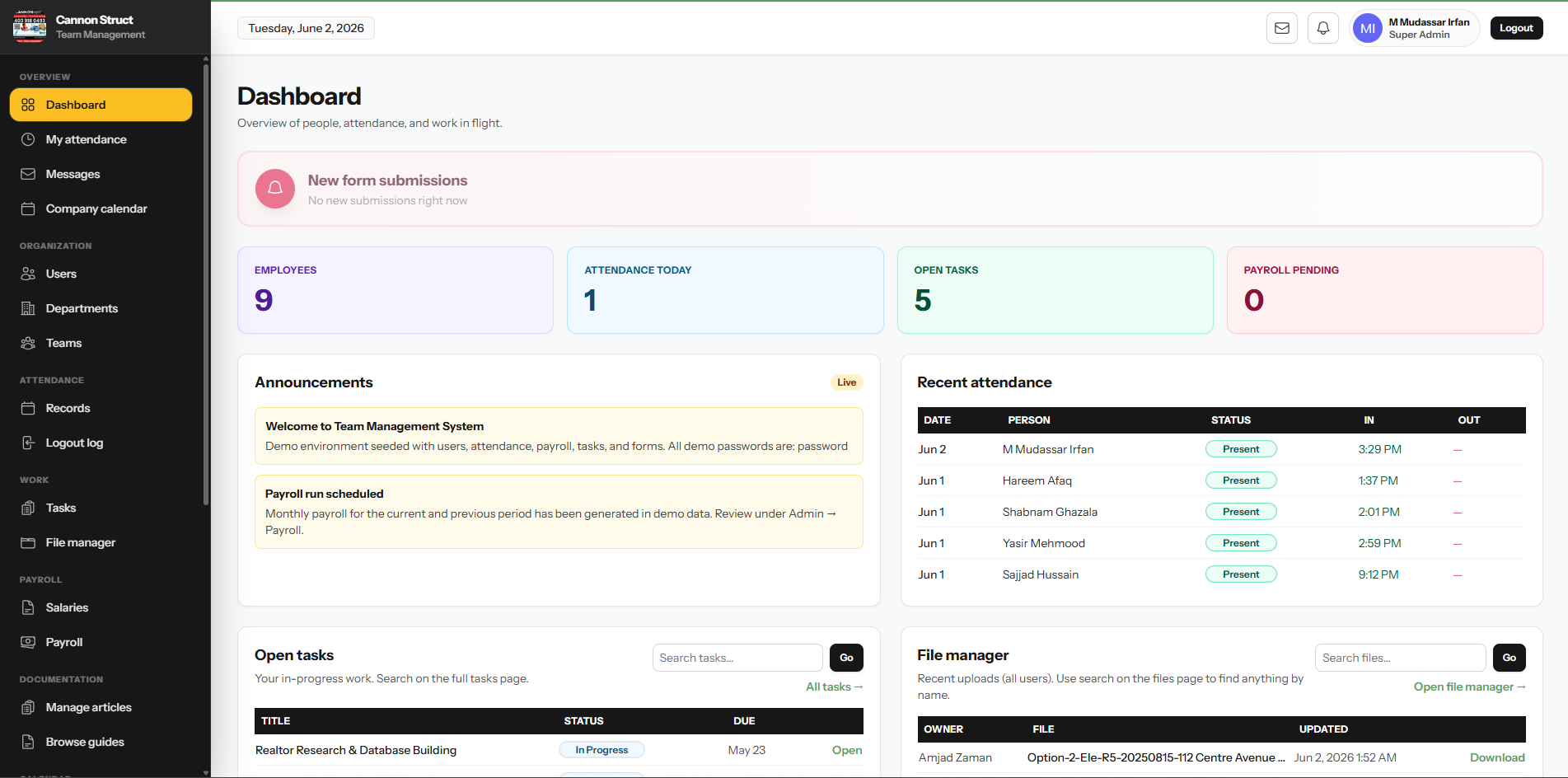 Team Management System — image 1